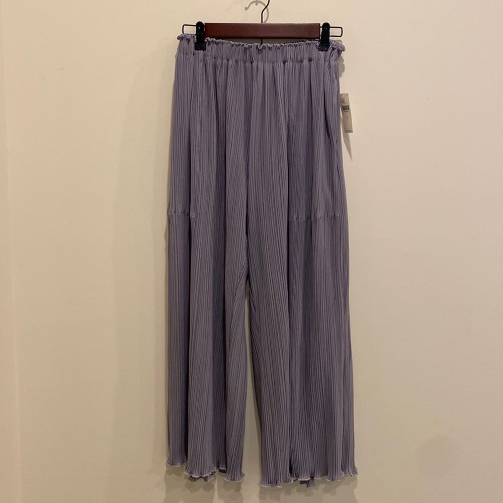 Anthropologie LACUSA Mika Gray Wide leg pleated pants w pockets NWT szS